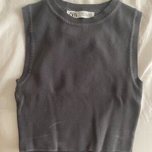 Zara Gray Sleeveless Women's Top